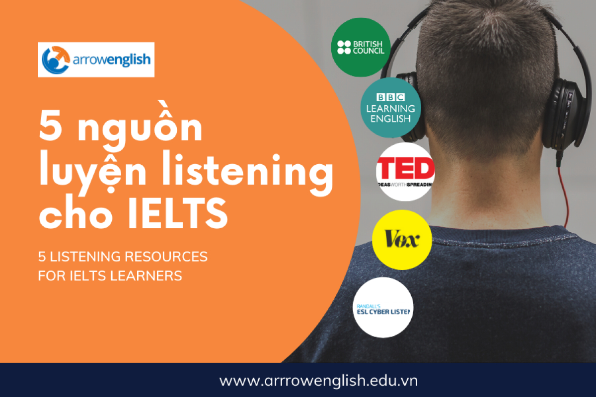 5 nguồn luyện listening cho IELTS | 5 Listening resources for IELTS learners | Arrowenglish
